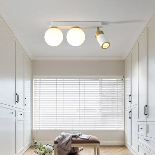 Modern minimalist nordic design glass LED ceiling light - vue 3 sur 9