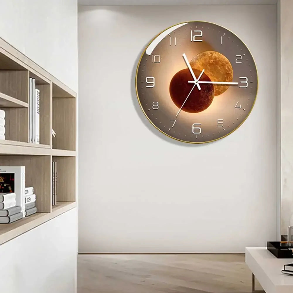 horloge murale en verre design moderne géométrique créatif décoratif - vue 7 sur 18