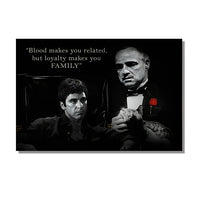 Black and White Movie Scarface and Godfather Canvas Painting Tony Montana , Don Vito Corleone Quotes Posters Pictures Home Decor