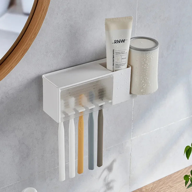 porte-brosse à dents mural et organisateur de salle de bain - vue 4 sur 8