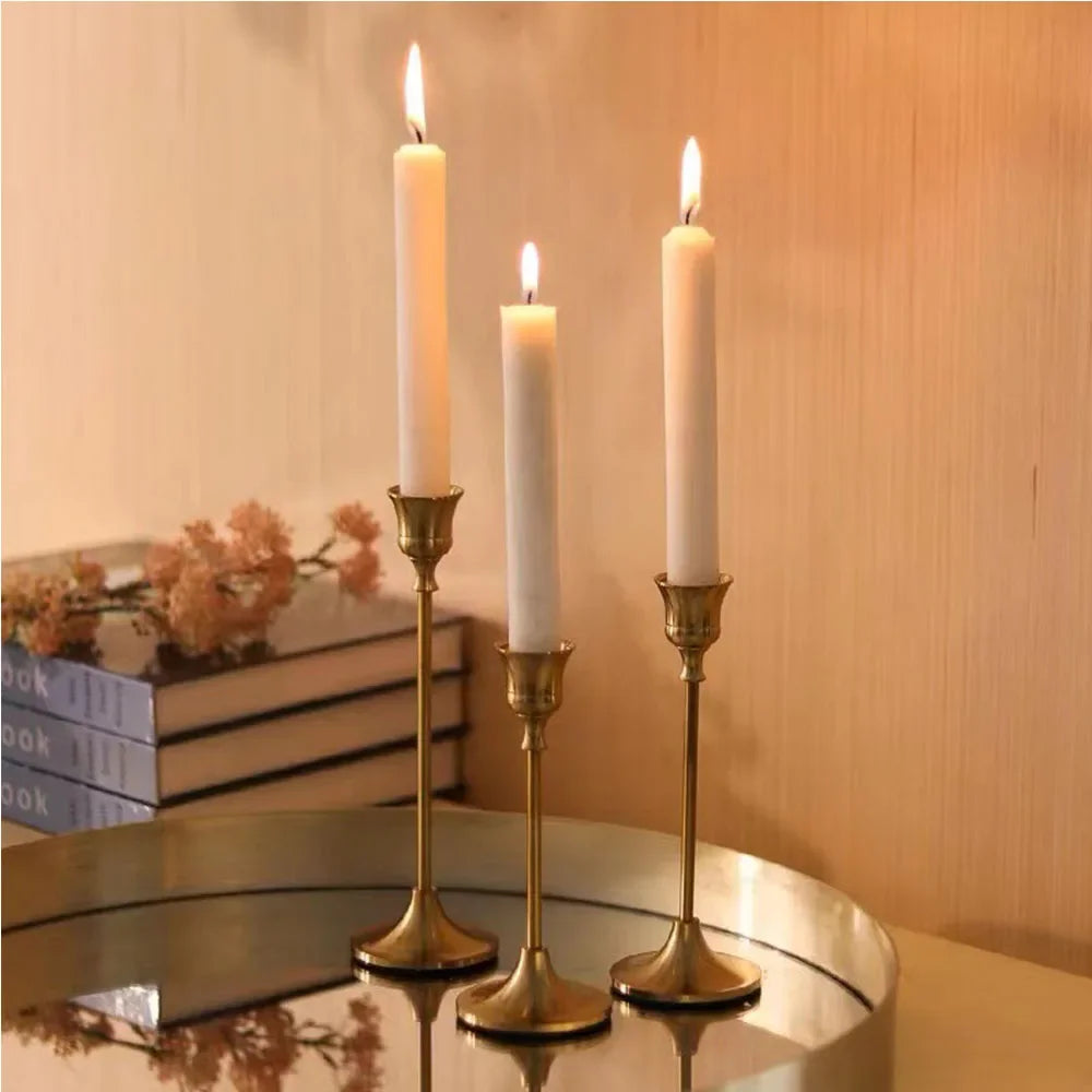 ensemble de bougeoirs rétro pour dîners romantiques et décorations festives - vue 5 sur 7