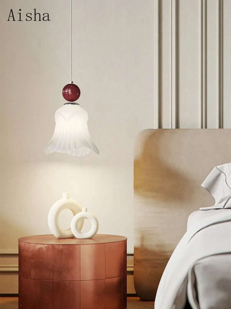Minimalist romantic glass pendant light with eye protection decorative - vue 5 sur 10