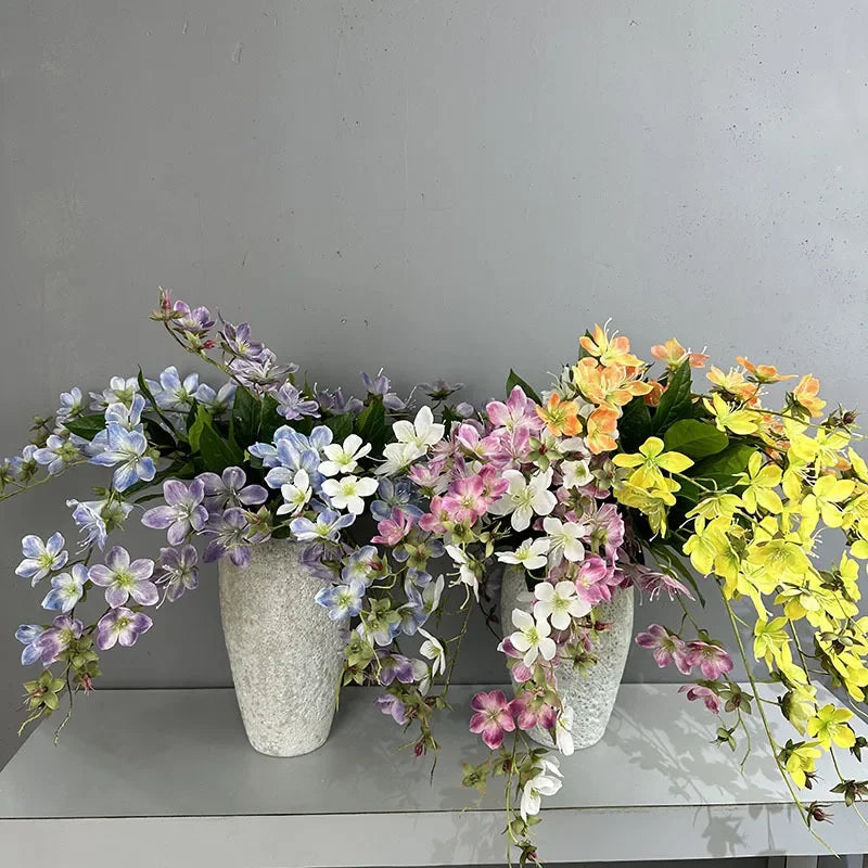 branche de jasmin artificielle en soie pour décoration festive - vue 7 sur 12