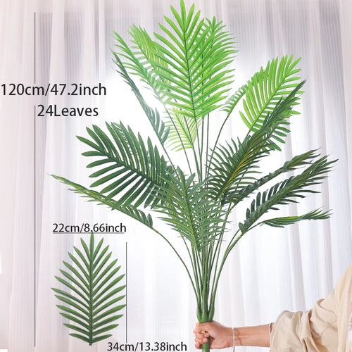 palmier artificiel en plastique avec feuilles de monstera pour jardin
