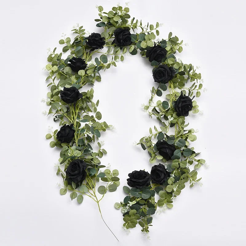 plantes artificielles décoratives roses vignes et eucalyptus - vue 10 sur 10