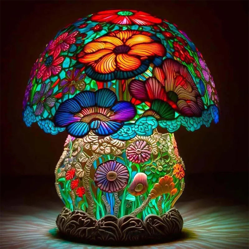 Lampe de Table Vintage en résine teintée champignon - vue 8 sur 8