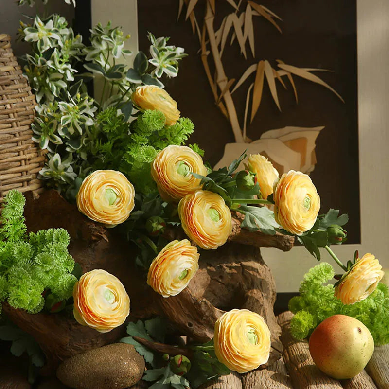 têtes de bouton d'or fleurs artificielles en soie décoration mariage - vue 3 sur 10