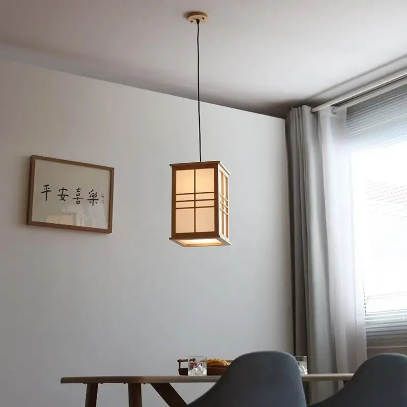 lampe en bois décorative pour restaurant bar et yoga