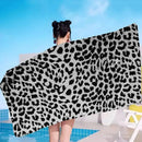 serviette de bain microfibre absorbante motif leopard vache