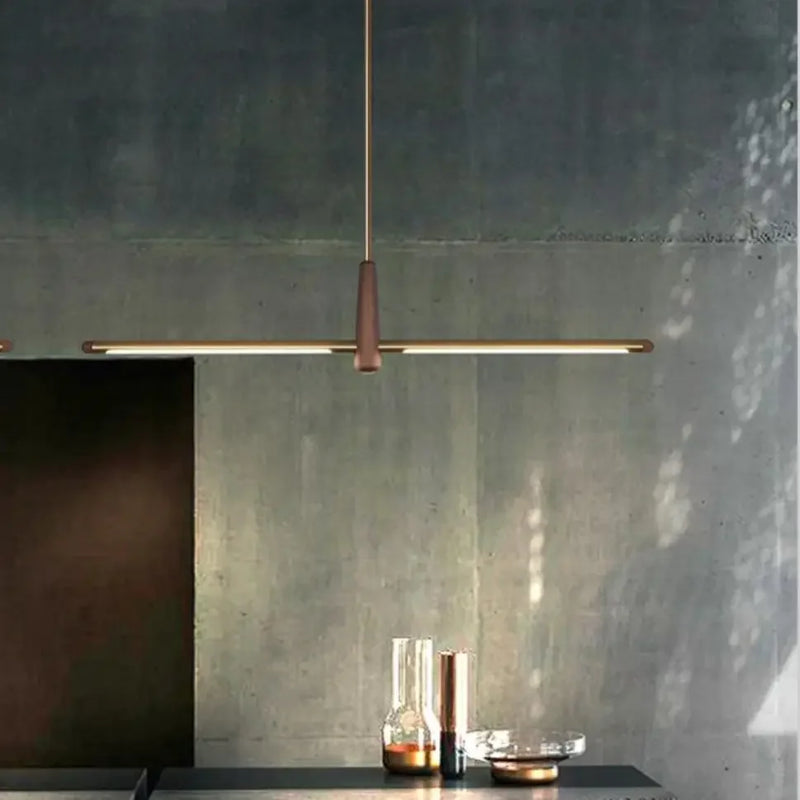 lustre Moderne minimaliste bois LED salon bar café restaurant décoration de la maison
