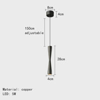 suspension LED design moderne cordon cuivre réglable 3 modifiables