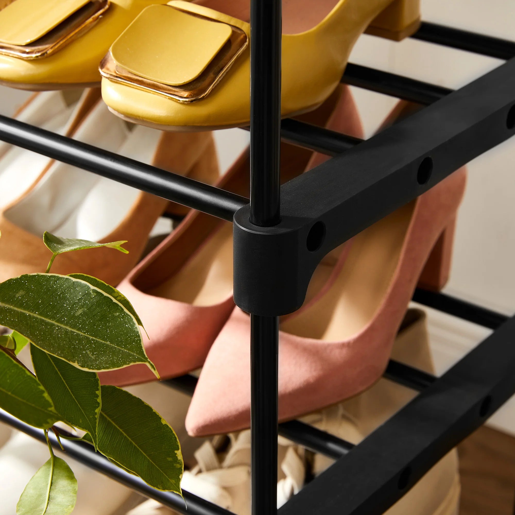 étagère à chaussures haute en métal à 10 niveaux gain de place - vue 8 sur 7