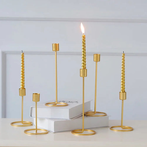bougeoir en métal créatif pour décoration romantique de mariage - vue 4 sur 14