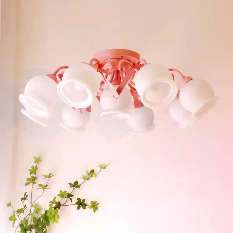 plafonnier style crème pour chambre de princesse et filles - vue 2 sur 9