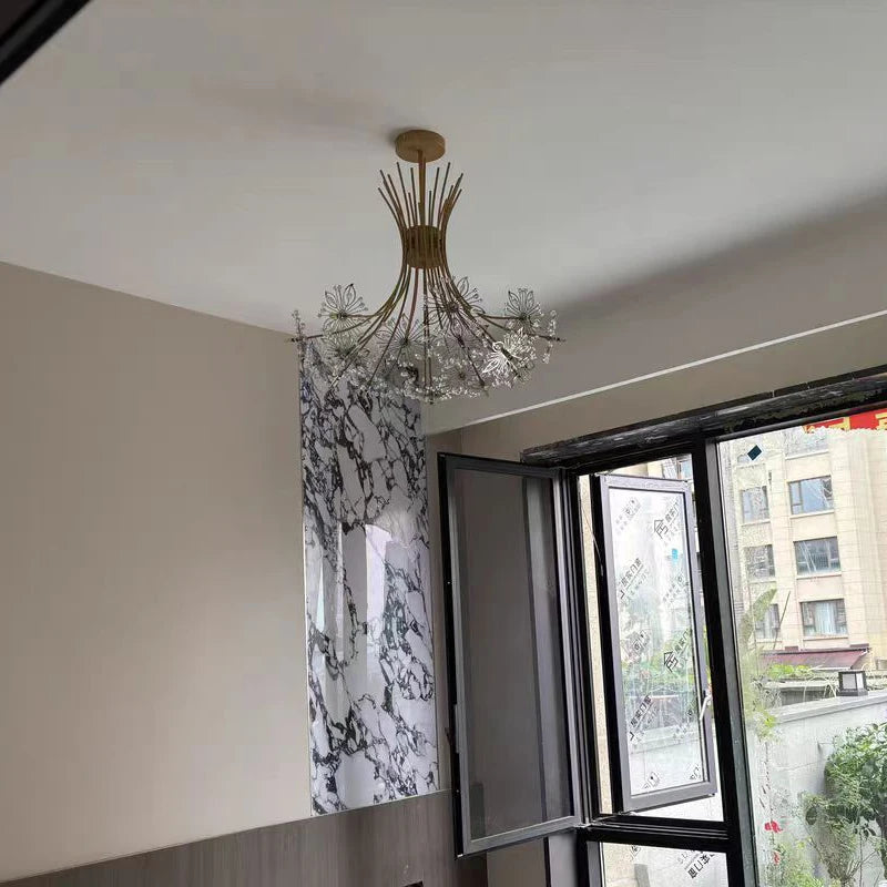 suspension en cristal de pissenlit pour ambiance moderne - vue 6 sur 12