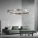 Minimalist decorative striped glass chandelier for interiors