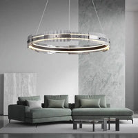 Minimalist decorative striped glass chandelier for interiors