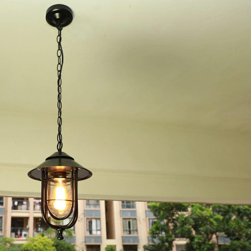 lustre extérieur rétro pour éclairage de jardin et allée - vue 5 sur 6