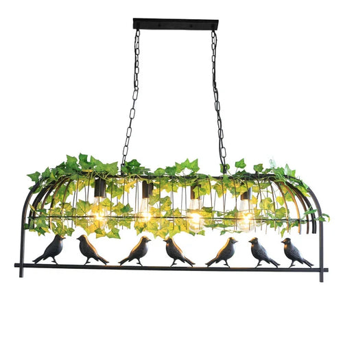 Retro Industrial Ceiling Chandelier Metal Bird Cage Hanging Lamp Suspension Pendant Light - vue 7 sur 9