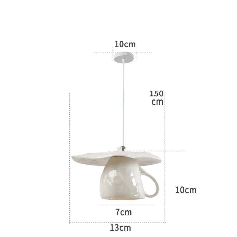 Suspension service à thé en céramique moderne LED - vue 16 sur 17