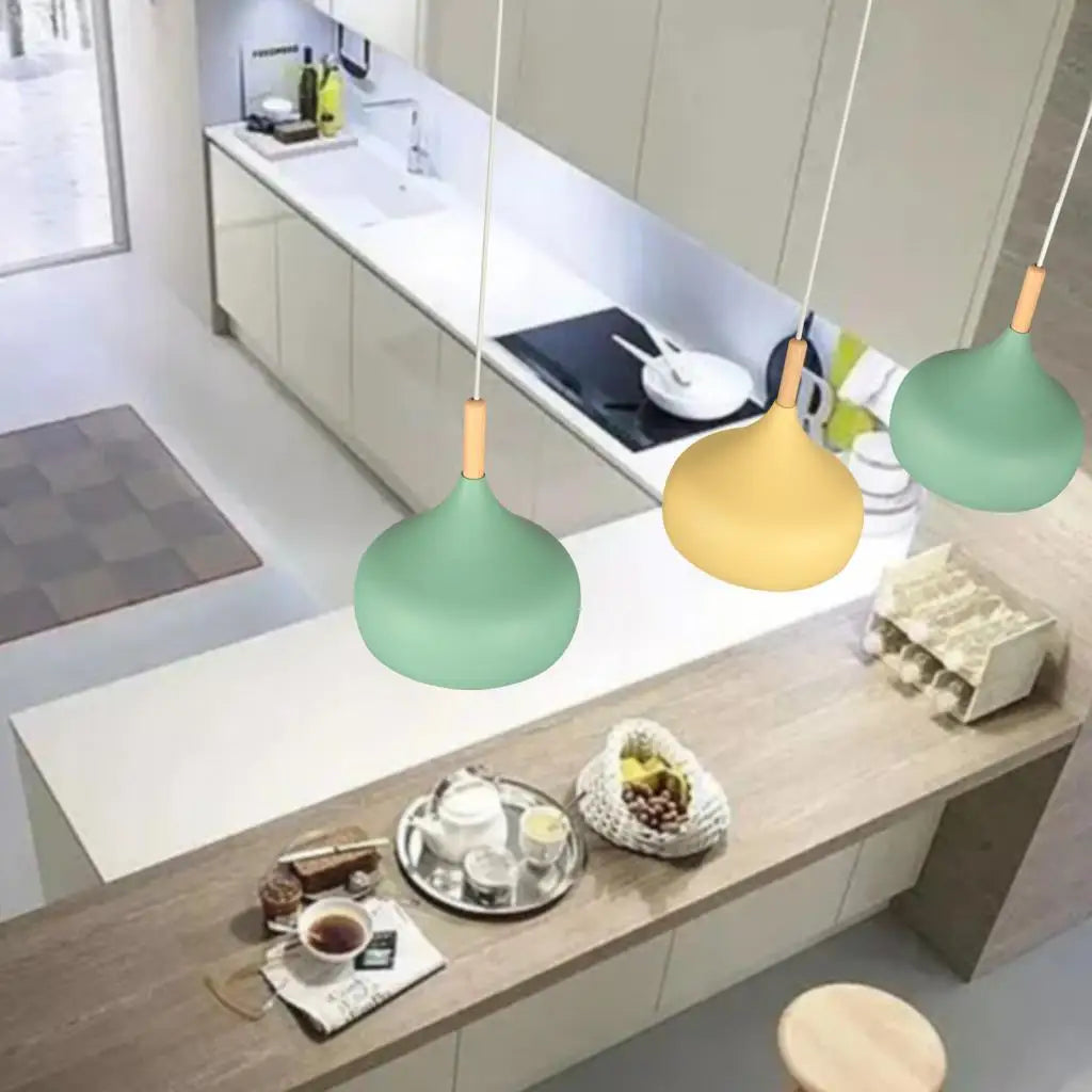 Suspension nordiques lampes de plafond multicolores modernes luminaires suspendus Bar café chambre cuisine salle à manger Restaurant - vue 3 sur 17