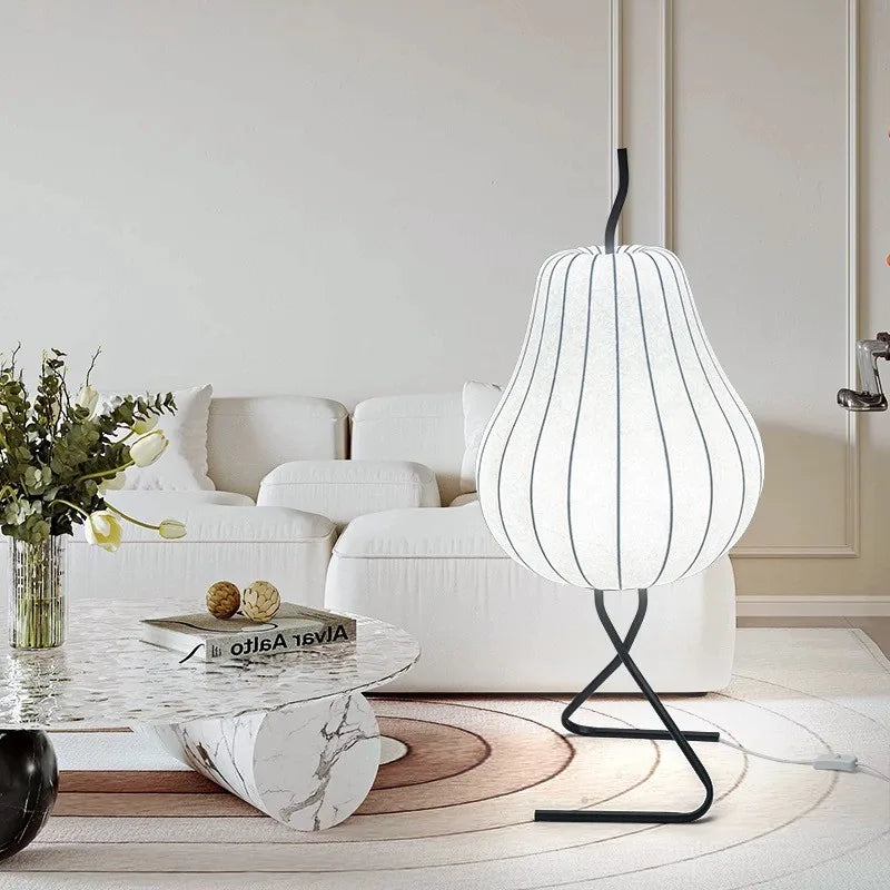 lampadaire en soie japonaise design wabi sabi pour décoration intérieure créative - vue 6 sur 8