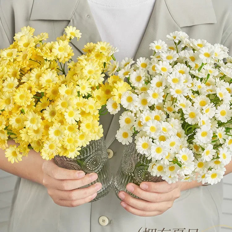 60 têtes de marguerites artificielles pour décorations diverses - vue 3 sur 8