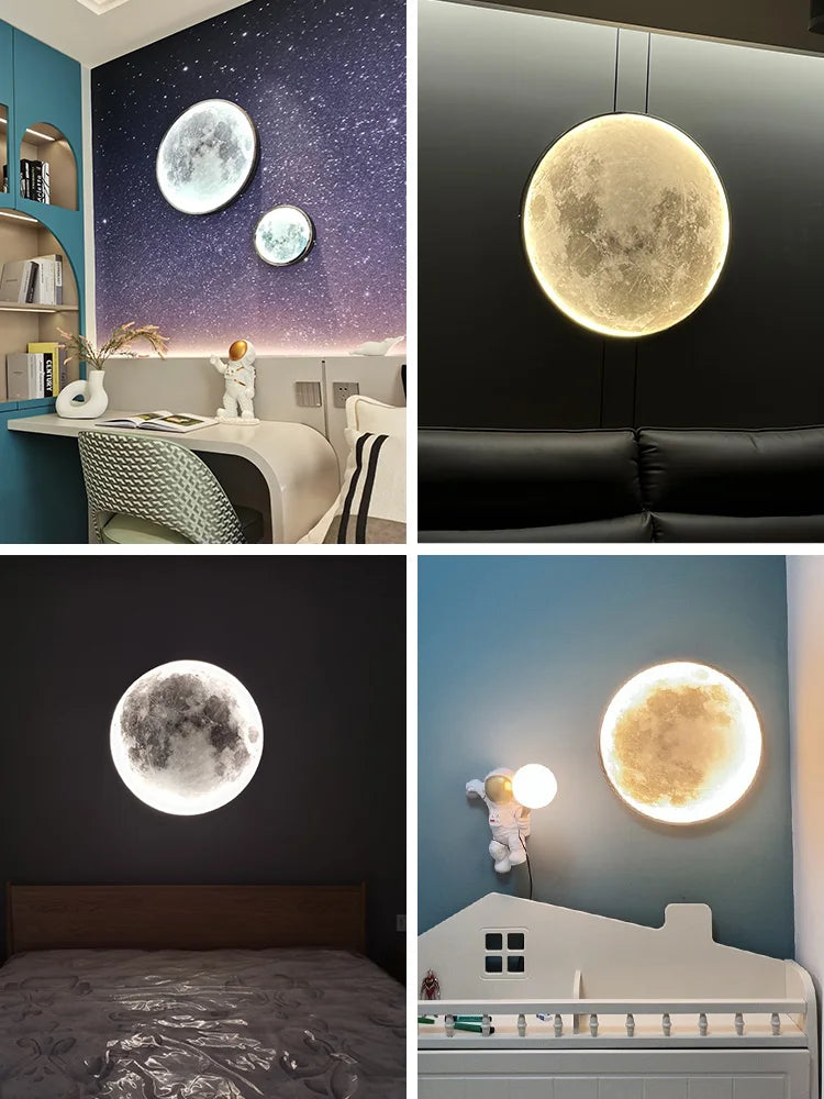 Modern moon wall light minimalist decorative LED lamp - vue 5 sur 10