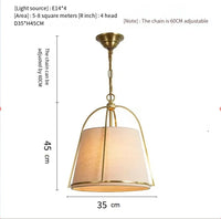 lustre américain simple en tissu avec lumière led créative