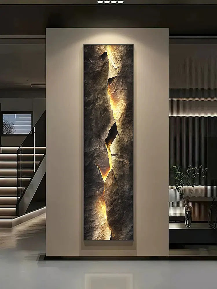 Applique murale led en cristal et porcelaine avec motif montagne