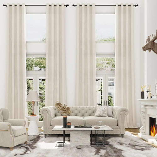 Voilage imitation lin extra long style moderne