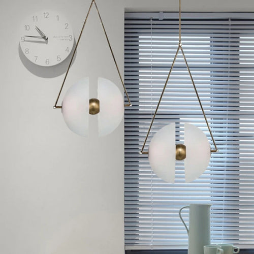 Suspension LED en verre blanc lait - vue 3 sur 7