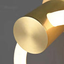 applique murale led moderne en laiton avec anneau acrylique gradable