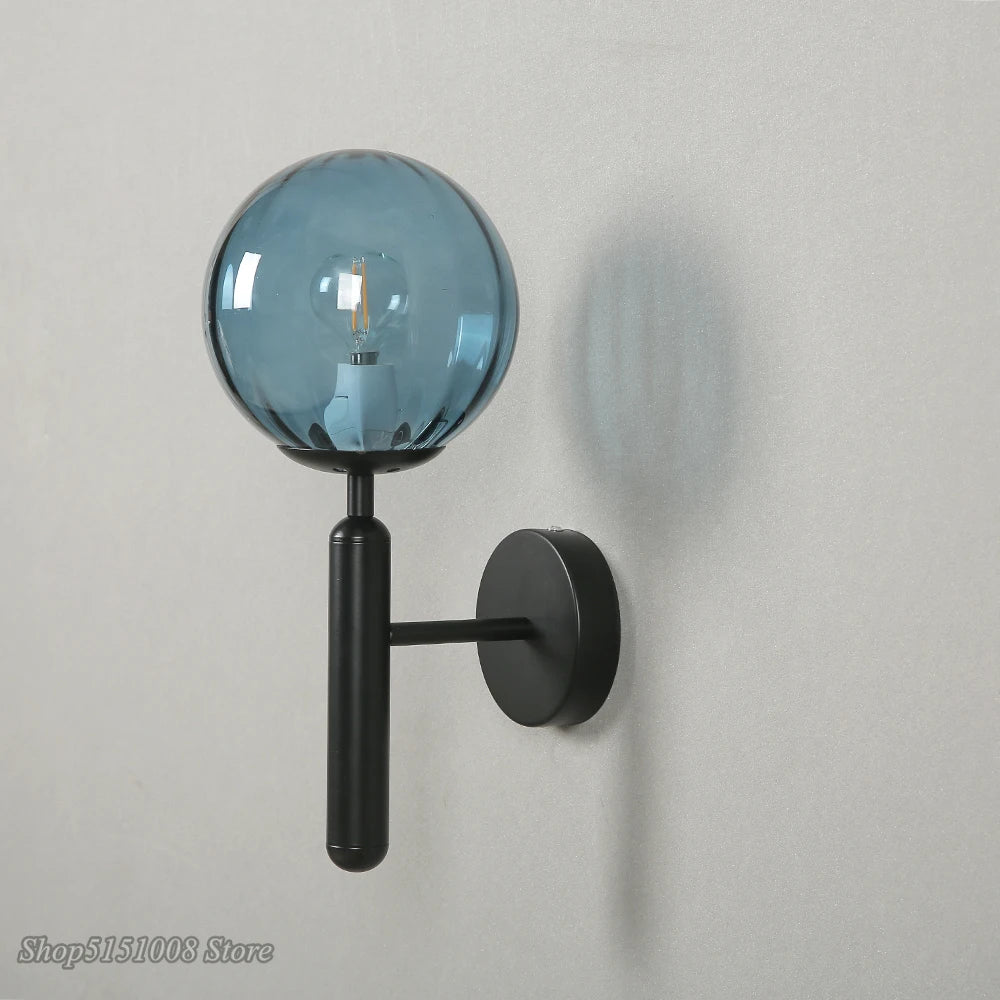Applique nordique chambre moderne à côté de boule de verre applique murale LED luminaire applique éclairage salle de bain miroir escalier lumière Luminaria - vue 5 sur 14