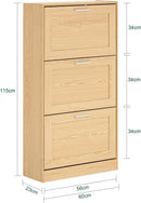 Zapatero, Zapatera Organizador, Apatero de Almacenamiento,Unidad Organizadora de Clóset con 3 Solapas y 6 balda 60 x 23 x 115 cm