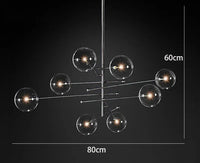 lustre nordique en verre boule pour éclairage décoratif