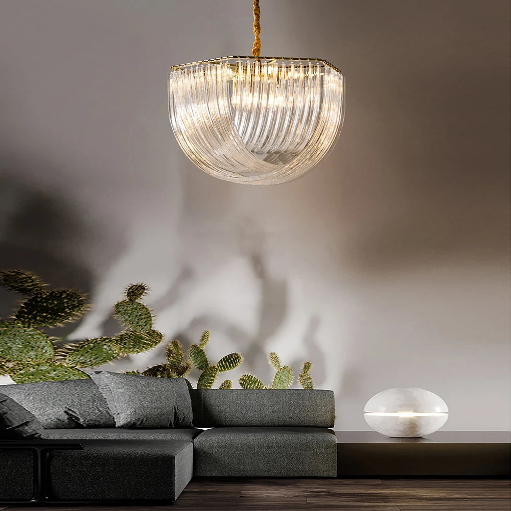 lustres led design moderne verre nordique - vue 5 sur 17
