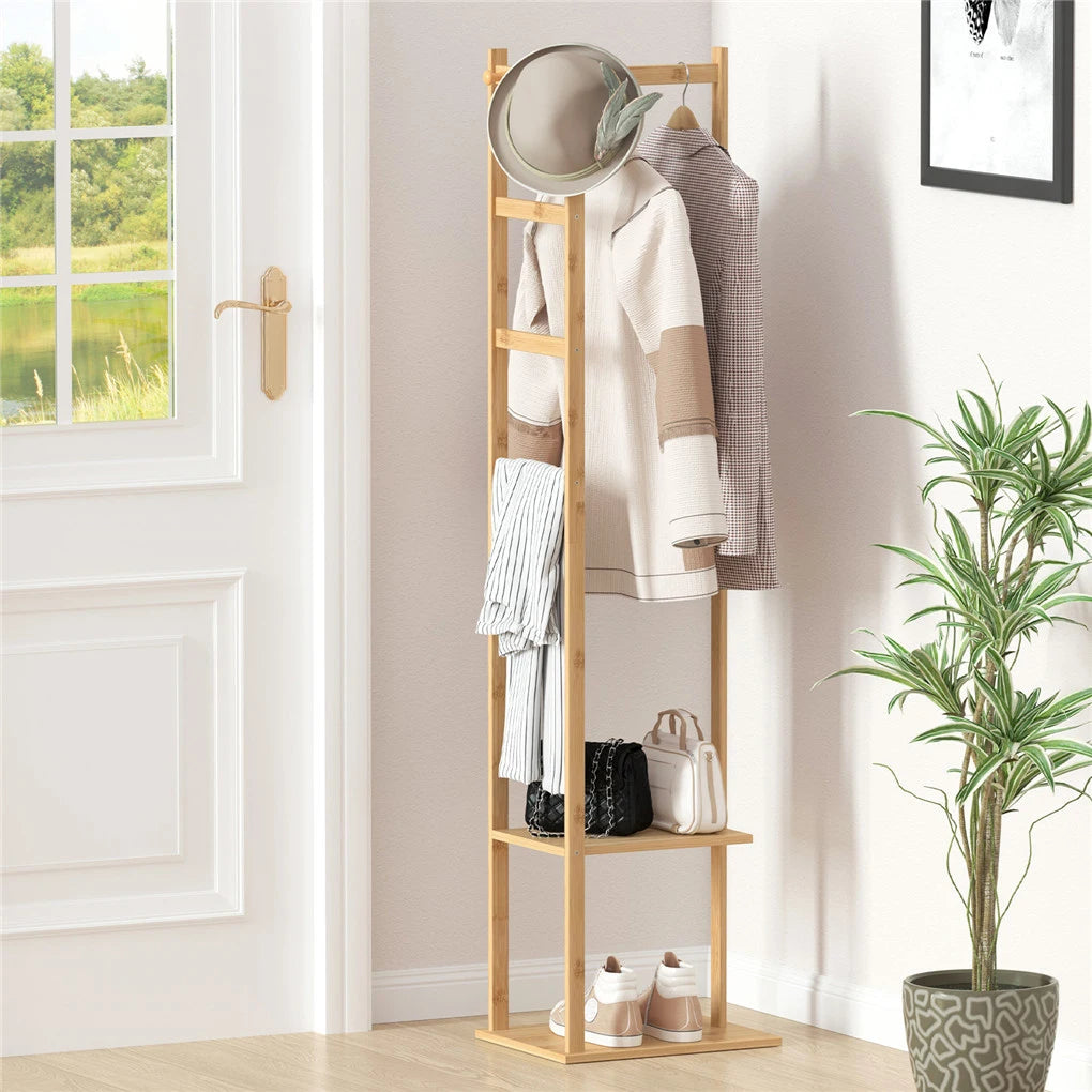 portemanteau d'angle en bambou élégant et pratique - vue 3 sur 7