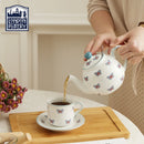 Theiere ceramique london pottery motifs animaux papillon infuseur