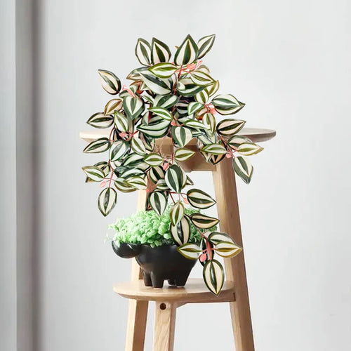 plante artificielle suspendue en faux rotin pour décoration intérieure et extérieure - vue 3 sur 9