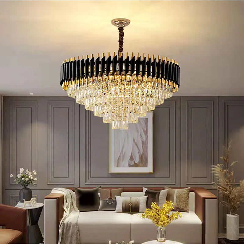 lustre en cristal luxueux avec éclairage led pour intérieur - vue 4 sur 14