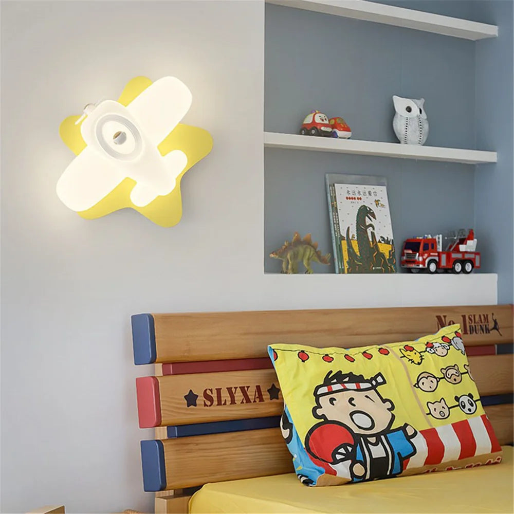 applique murale led en forme d'avion ou d'étoile pour enfants - vue 3 sur 9