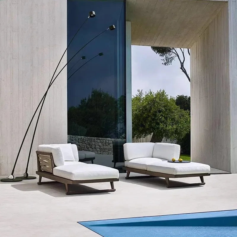 ensemble de canapés extérieurs en teck imperméable pour jardin et patio - vue 3 sur 15