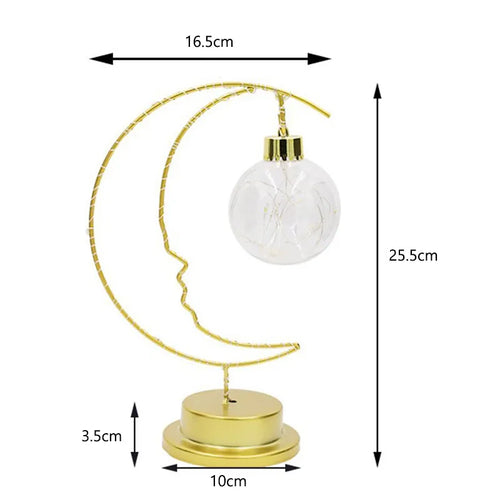 Lampe LED fer lune étoiles enfants - vue 7 sur 9
