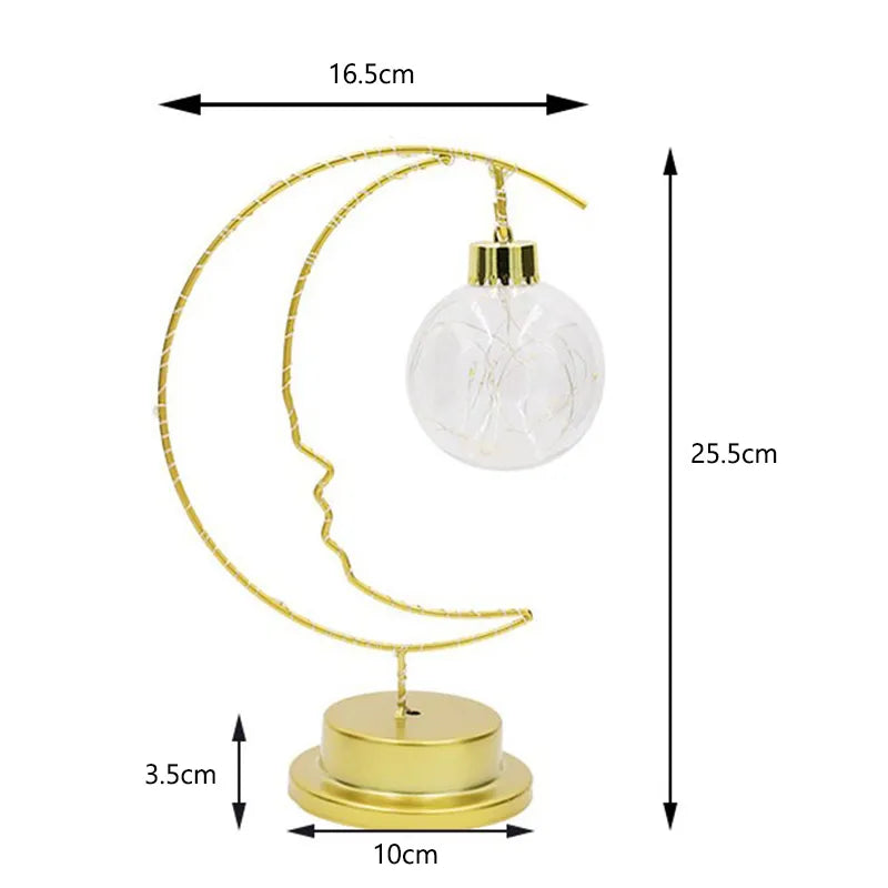Lampe LED fer lune étoiles enfants - vue 6 sur 9