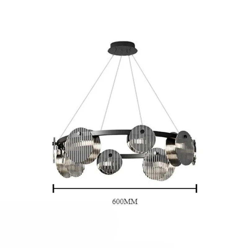 lustre moderne en fer et verre pour décoration intérieure - vue 12 sur 12