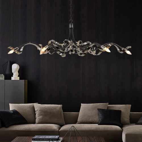 lustre postmoderne de luxe en acier inoxydable simple et personnalisé
