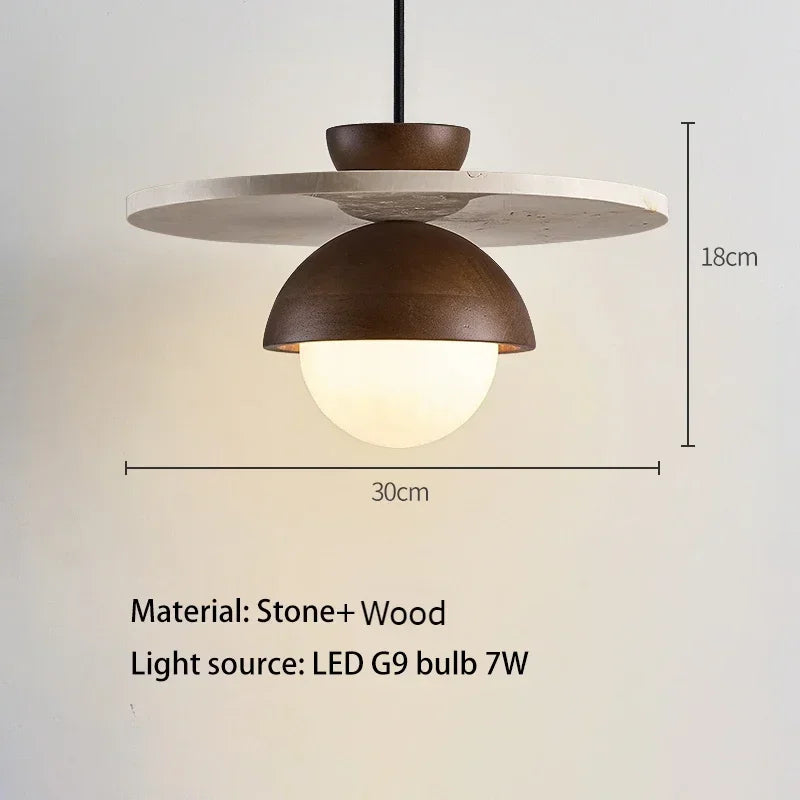 Modern LED pendant lamp, walnut stone pendant lamp, bedside lamp, indoor home decoration