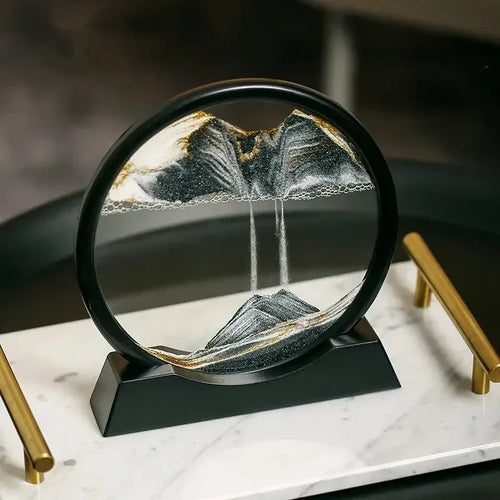 sablier en verre 3d paysage de sable en mouvement décoration artistique - vue 4 sur 54