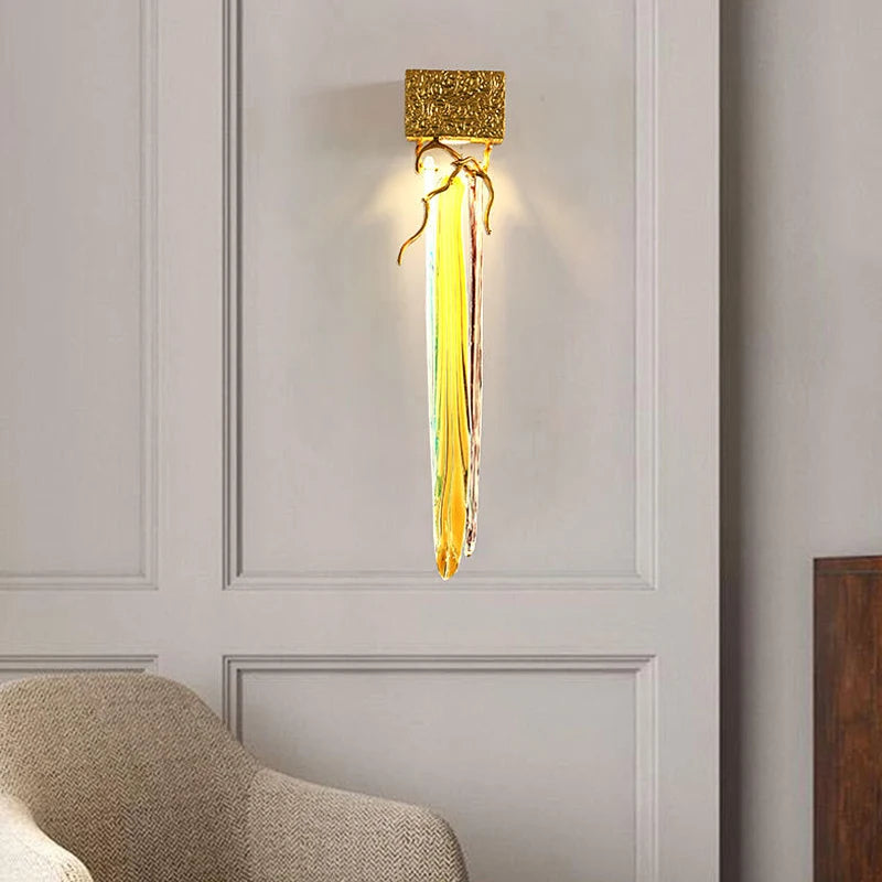 applique murale en cristal et cuivre moderne et élégante pour intérieur - vue 4 sur 6